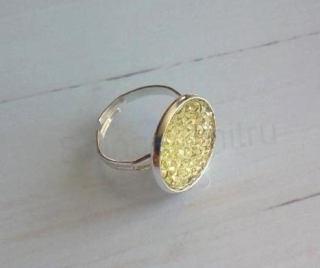 Nastavitelný prsten kamínkový žlutý světlý - 18 mm (BP452)