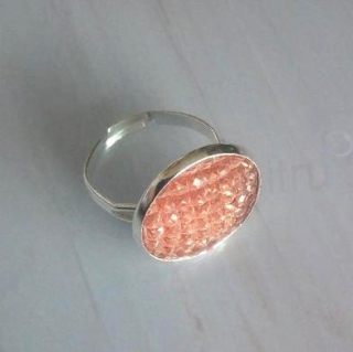 Nastavitelný prsten kamínkový pomerančový - 18 mm (BP457)