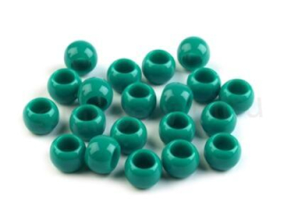 Plastové korálky s velkým průvlekem 7 x 10 mm, zelené (AC87)