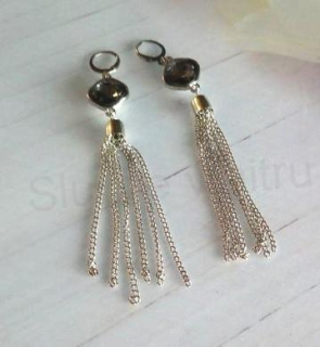 Visací řetízkové náušnice s kamínkem (BB829)