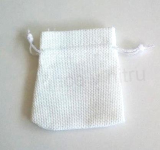 Dárkový jutový sáček 9,5 x 8 cm bílý (AE42)