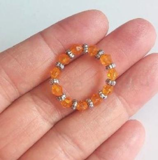 Korálkový prsten žlutý (BP513)