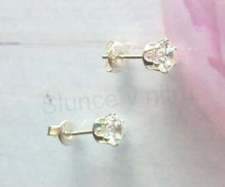 Puzetové postříbřené náušnice zirkonové čiré (BB836)