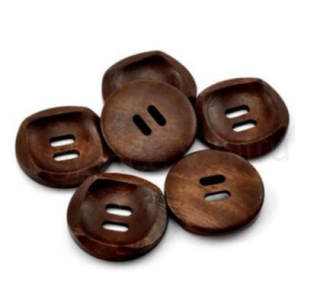 Dřevěný knoflík kulatý 3 cm hnědý (C679)