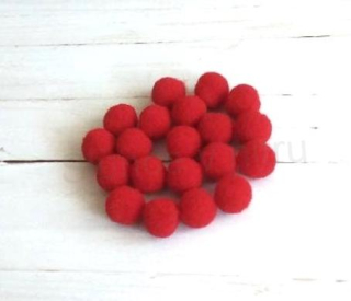 Červené bambulky 10 mm - 20 kusů (V197)