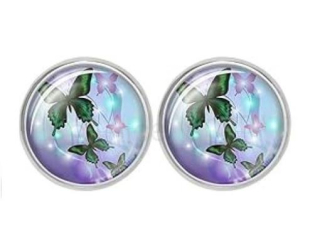 Dívčí náušnice klipsny Motýl z nerez oceli (BB846)