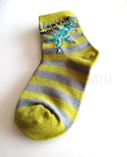 Chlapecké veselé bavlněné ponožky velikost 25 - 28 žluté (W225)