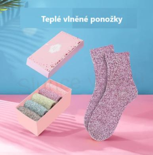 Vysoce kvalitní Vlněné ponožky 5 párů velikost 38 - 42 (K521)