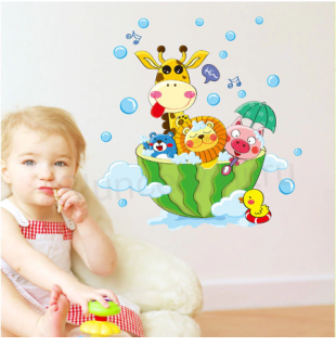 3D Dětská Samolepicí tapeta Zvířátka (E14)