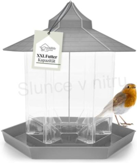 Ptačí budka, krmítko k zavěšení lucerna šedá (T34)
