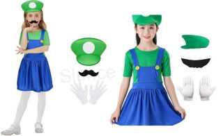 Dětský dívčí kostým Super Mario vel.L (W237)