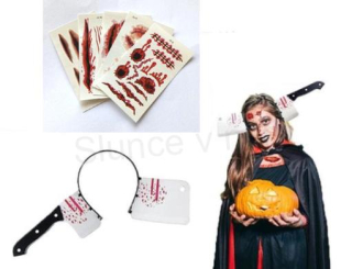 Halloween čelenka sekáček s tetováním (K534)