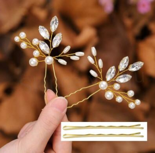 Svatební květinové sponky do vlasů 2 kusy (H616)