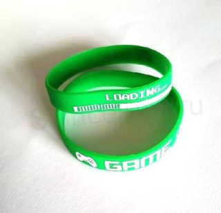 Silikonový náramek herní motiv zelený (BC589)