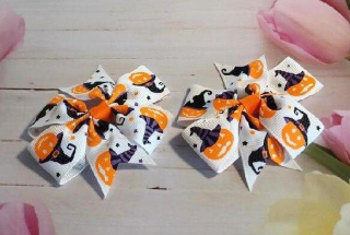 Spona, pineta do vlasů Halloween mašle 8 cm (H619)