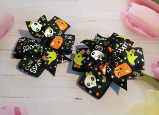 Spona, pineta do vlasů Halloween mašle 8 cm (H620)