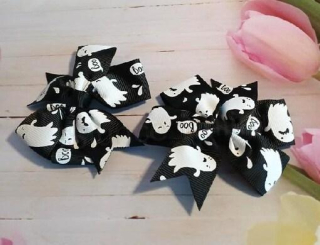Spona, pineta do vlasů Halloween mašle 8 cm (H621)