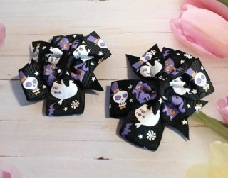 Spona, pineta do vlasů Halloween mašle 8 cm (H622)