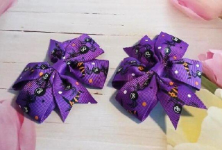 Spona, pineta do vlasů Halloween mašle 8 cm (H623)