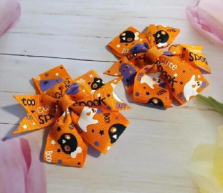 Spona, pineta do vlasů Halloween mašle 8 cm (H624)
