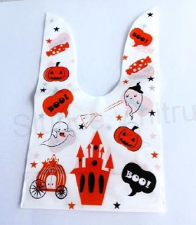 Párty sáček, pytlík Halloween 22 x 14 cm bilý (E982)