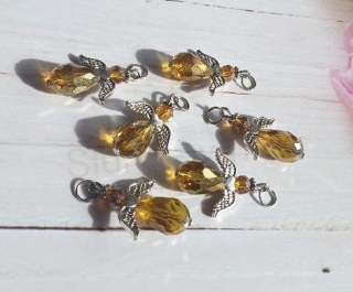 Andílek pro štěstí, talisman AB Swarovski elements medový (H630)