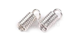 Bižuterní koncovka na kůži - pružinka 2 x 5 mm (AA100)