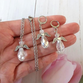 Řetízková souprava, sada anděl, andílek swarovski elements (BS137)