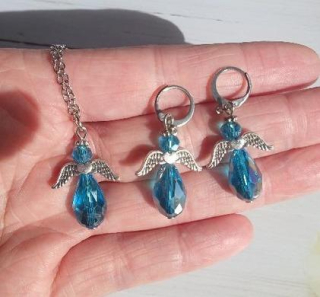 Řetízková souprava, sada anděl, andílek swarovski elements (BS138)