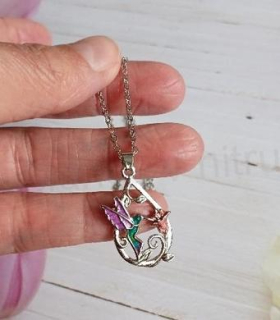 Řetízkový náhrdelník kolibřík, ptáček (BD888)