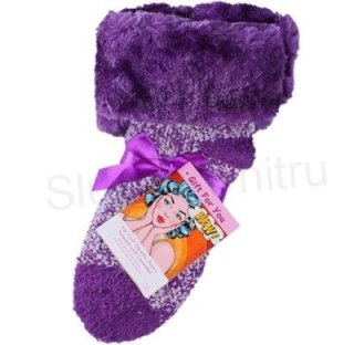 Dámské plyšové ponožky levandulové aroma velikost 36 - 42 (K558)