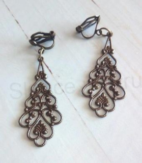 Náušnice klipsy s ozdobou (BB859)