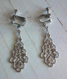 Náušnice klipsy - šroubovací s ozdobou (BB860)