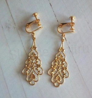 Náušnice klipsy - šroubovací s ozdobou (BB861)