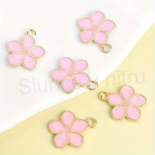 Přívěsek sakura - 17,4 x 14,4 mm růžový (AA332)