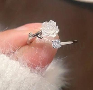 Otevřený prsten s květem kamélie (BP520)