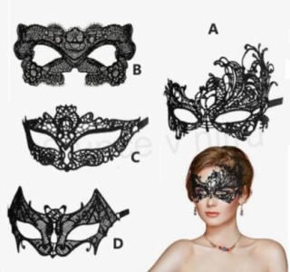 Dámská karnevalová, maškarní krajková maska více druhů (K560)