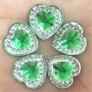 Kabošon srdíčko - plastové 12 mm (AD245)