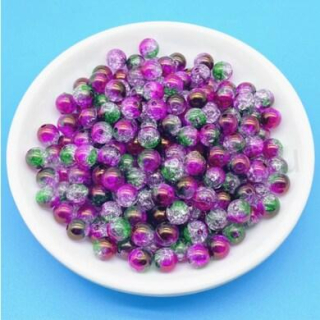 Skleněné trojbarevné korálky 8 mm trojbarevné (AC635)