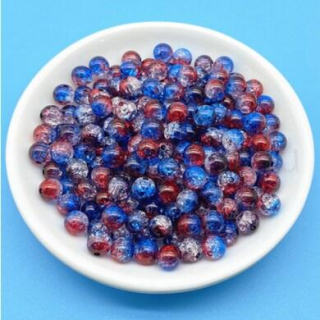 Skleněné trojbarevné korálky 8 mm trojbarevné (AC639)