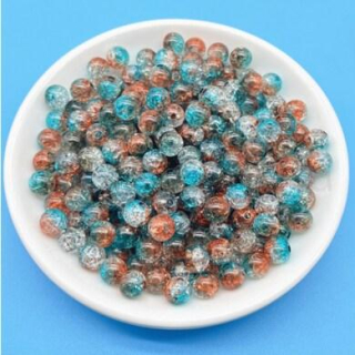 Skleněné trojbarevné korálky 8 mm trojbarevné (AC646)