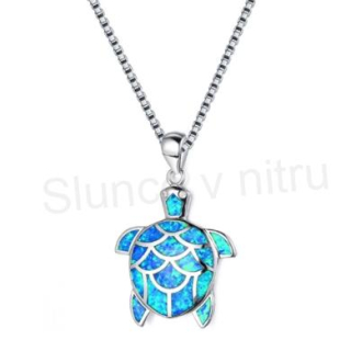 Opálová želva na stříbrném řetízku (X1894)
