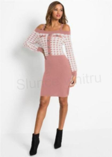 Dámské zdobené úpletové šaty velikost L (K565)