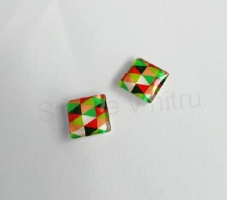 Kabošon čtvercový, čtverec sklo 15 mm (AD247)