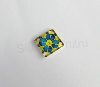 Kabošon čtvercový, čtverec sklo 15 mm (AD252)