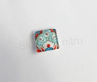 Kabošon čtvercový, čtverec sklo 15 mm (AD253)