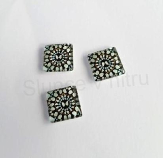 Kabošon čtvercový, čtverec sklo 15 mm (AD254)