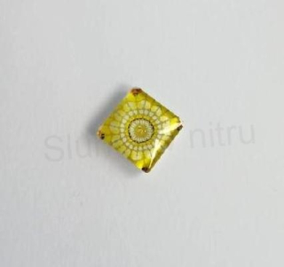 Kabošon čtvercový, čtverec sklo 15 mm (AD255)