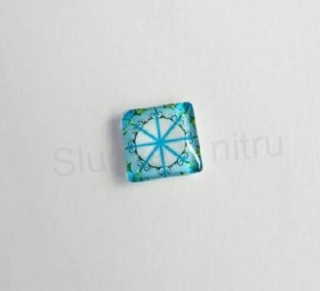 Kabošon čtvercový, čtverec sklo 15 mm (AD257)