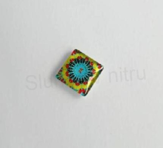 Kabošon čtvercový, čtverec sklo 15 mm (AD263)